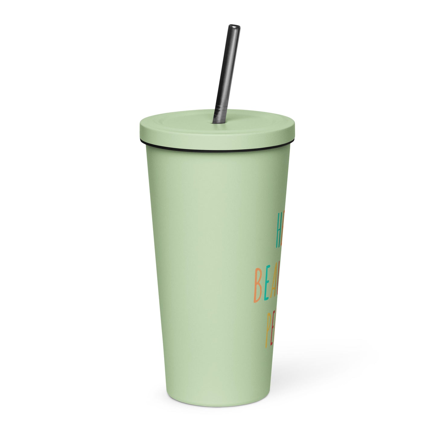 Hello Beautiful People - Insulated tumbler with a straw