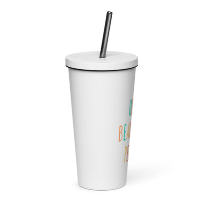 Hello Beautiful People - Insulated tumbler with a straw