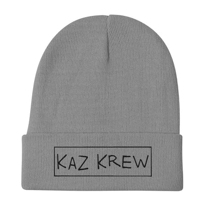 Embroidered Beanie - Kaz Krew (Black Font)