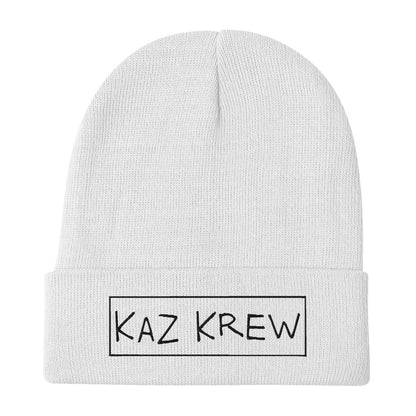 Embroidered Beanie - Kaz Krew (Black Font)